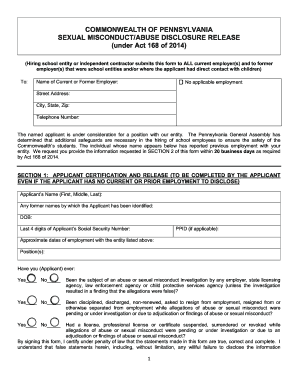 Pennsylvania Sexual Misconduct/Abuse Disclosure Release