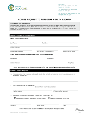 Access Request to Personal Health Record
