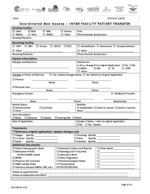 Inter Facility Patient Transfer Form