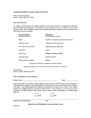 First Aid/Medication Consent Form