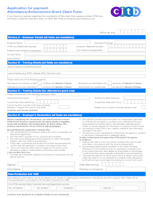 CITB Grant Claim Form
