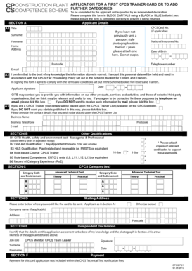 CPCS Trainer Card Application Form