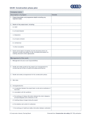 UK Construction Phase Plan