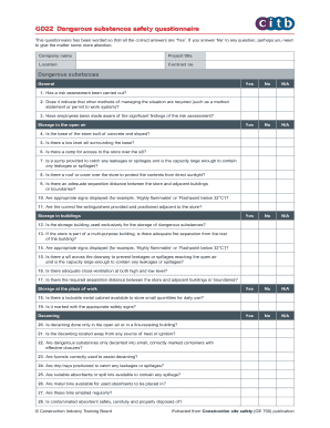 GD22 Dangerous Substances Safety Questionnaire