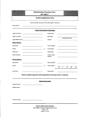 APF-3000.2 Student Registration Form
