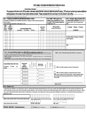 CPS Family Income Information Form