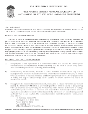 Phi Beta Sigma Anti-Hazing Agreement