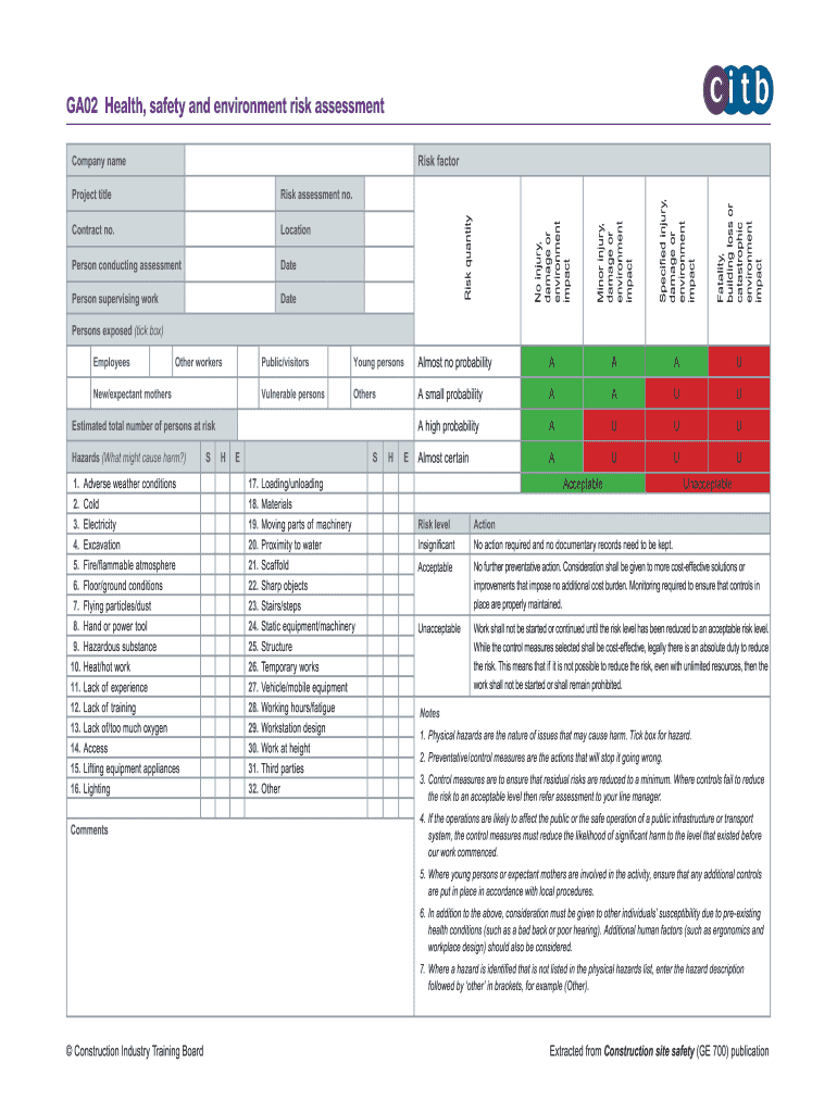 GA02 Health safety and environment risk assessment Preview on Page 1