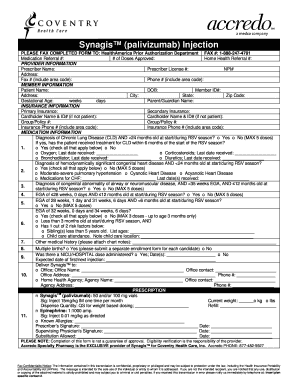 Synagis Prior Authorization Form