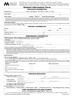 Student Information Form
