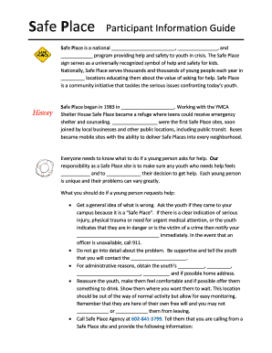 Safe Place Participant Information Guide