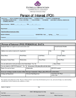 Person of Interest Form
