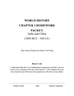 World History Homework Packet
