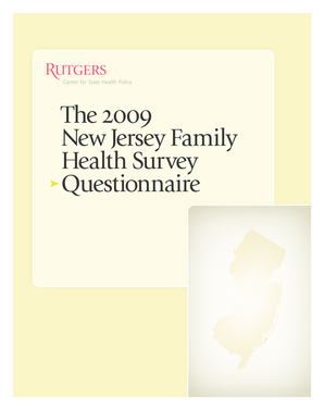 New Jersey Family Health Survey Questionnaire