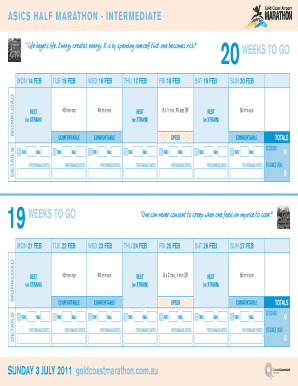 ASICS Half Marathon Training Diary