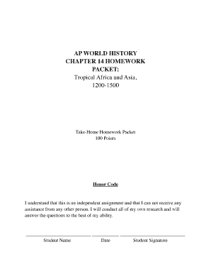 AP World History Homework Packet