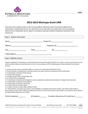 Maricopa Grant Application Form