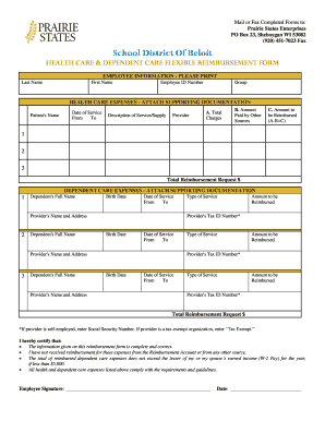 Health Care & Dependent Care Flexible Reimbursement Form