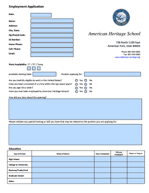 Employment Application Form