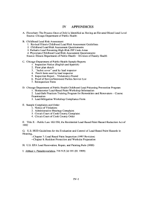 Illinois Childhood Lead Risk Assessment Questionnaire