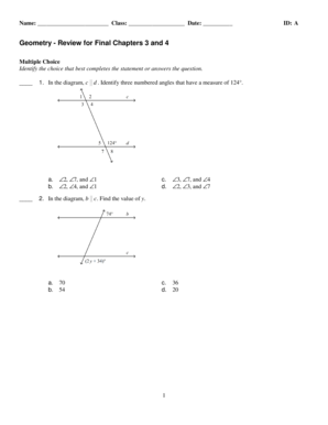 Geometry Final Review Form