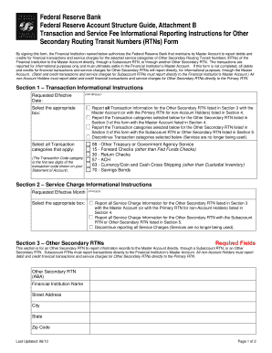 Federal Reserve Account Structure Guide Form