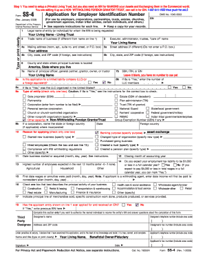 IRS Form SS-4 Application for Employer Identification Number