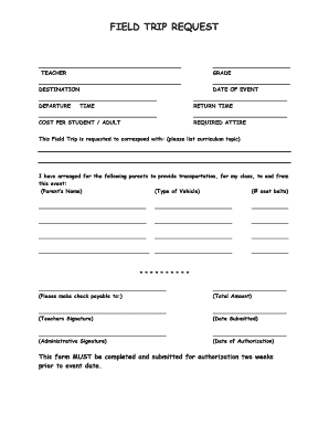 Field Trip Request Form