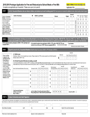 2015-2016 Free and Reduced-Price School Meals Application
