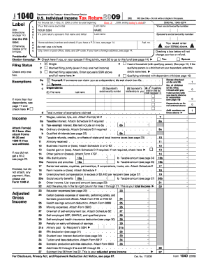 US Individual Income Tax Return Form 1040