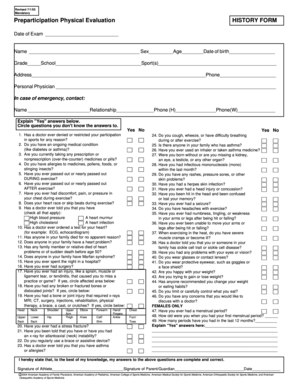 Preparticipation Physical Evaluation Form