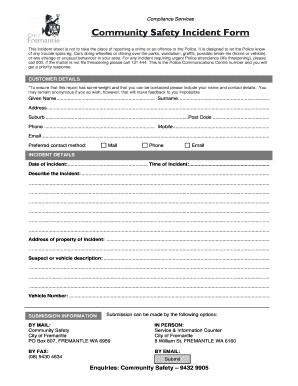 Community Safety Incident Form