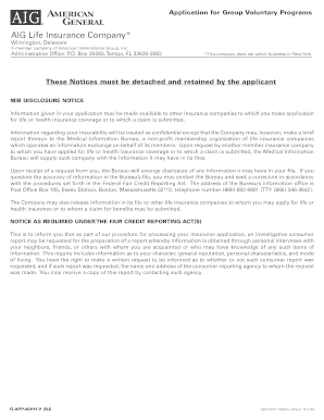 AIG Group Voluntary Programs Application