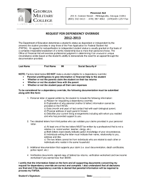 Request for Dependency Override