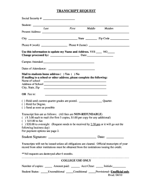 Georgia Military College Transcript Request Form
