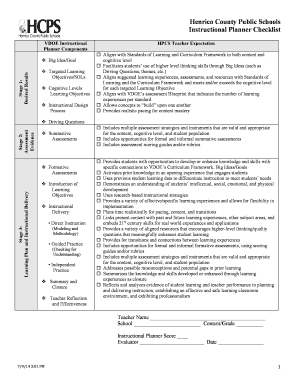 Henrico County Public Schools Instructional Planner Checklist - blogs henrico k12 va