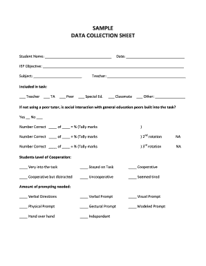 IEP Data Collection Sheet