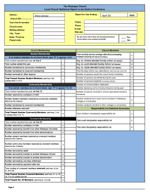 Wesleyan Church Statistical Report