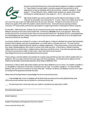 Henrico County Community Service Permission Form