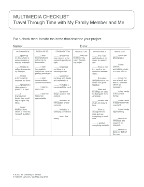 Multimedia Project Checklist