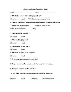 Counting Candies Evaluation Sheet