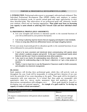Individual Professional Development Plan