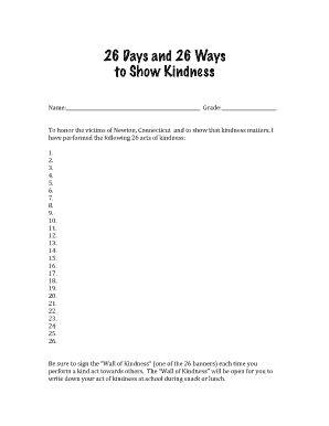 26 Acts of Kindness Challenge