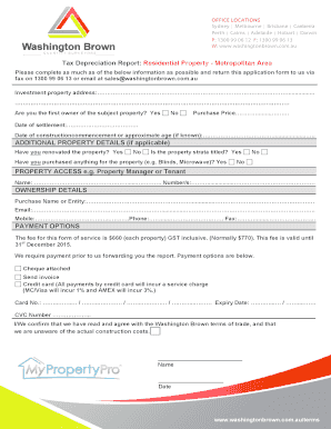 Tax Depreciation Report Application