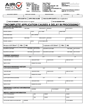 Rental Application Form