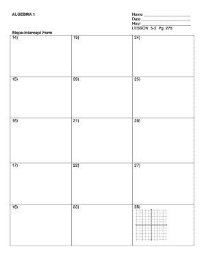 Algebra 1 Worksheet