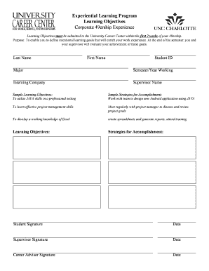Experiential Learning Program Form