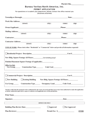 Bureau Veritas Construction Permit Application