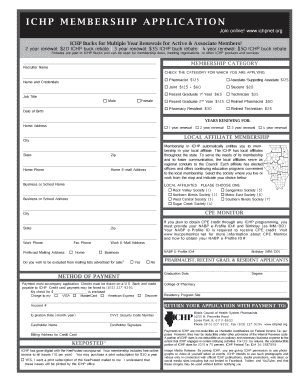 ICHP Membership Application Form