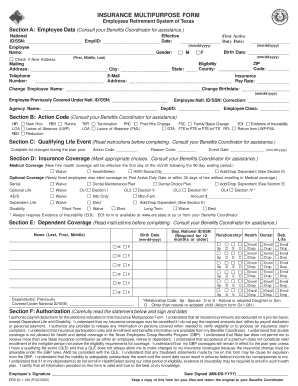 Texas Employee Insurance Multipurpose Form